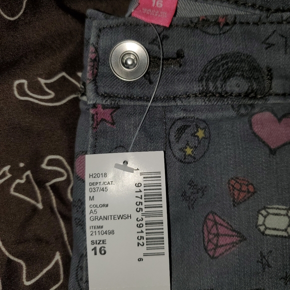 Girls Emoji Print Skinny Jeans - Picture 3 of 4